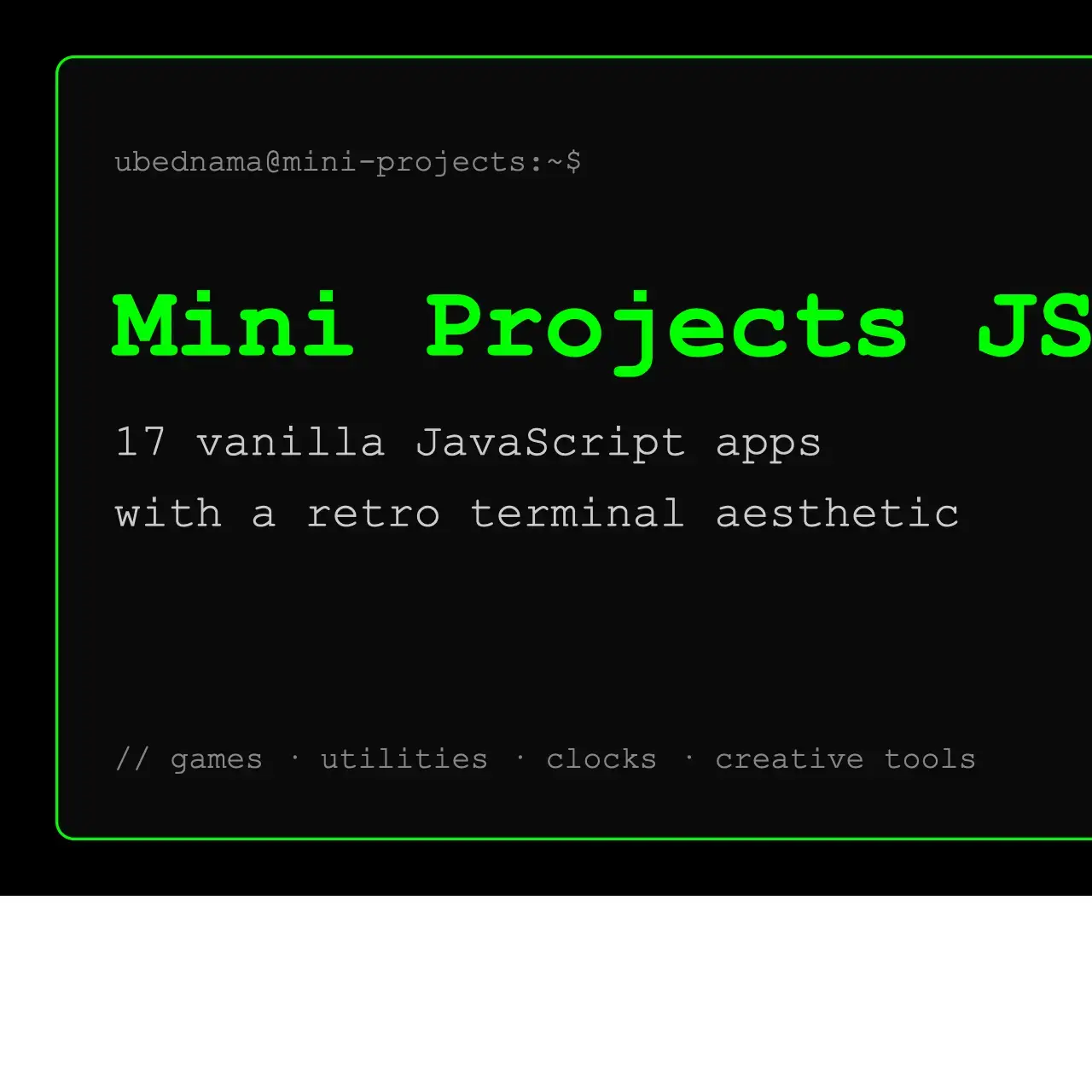 Mini Projects JS — screenshot