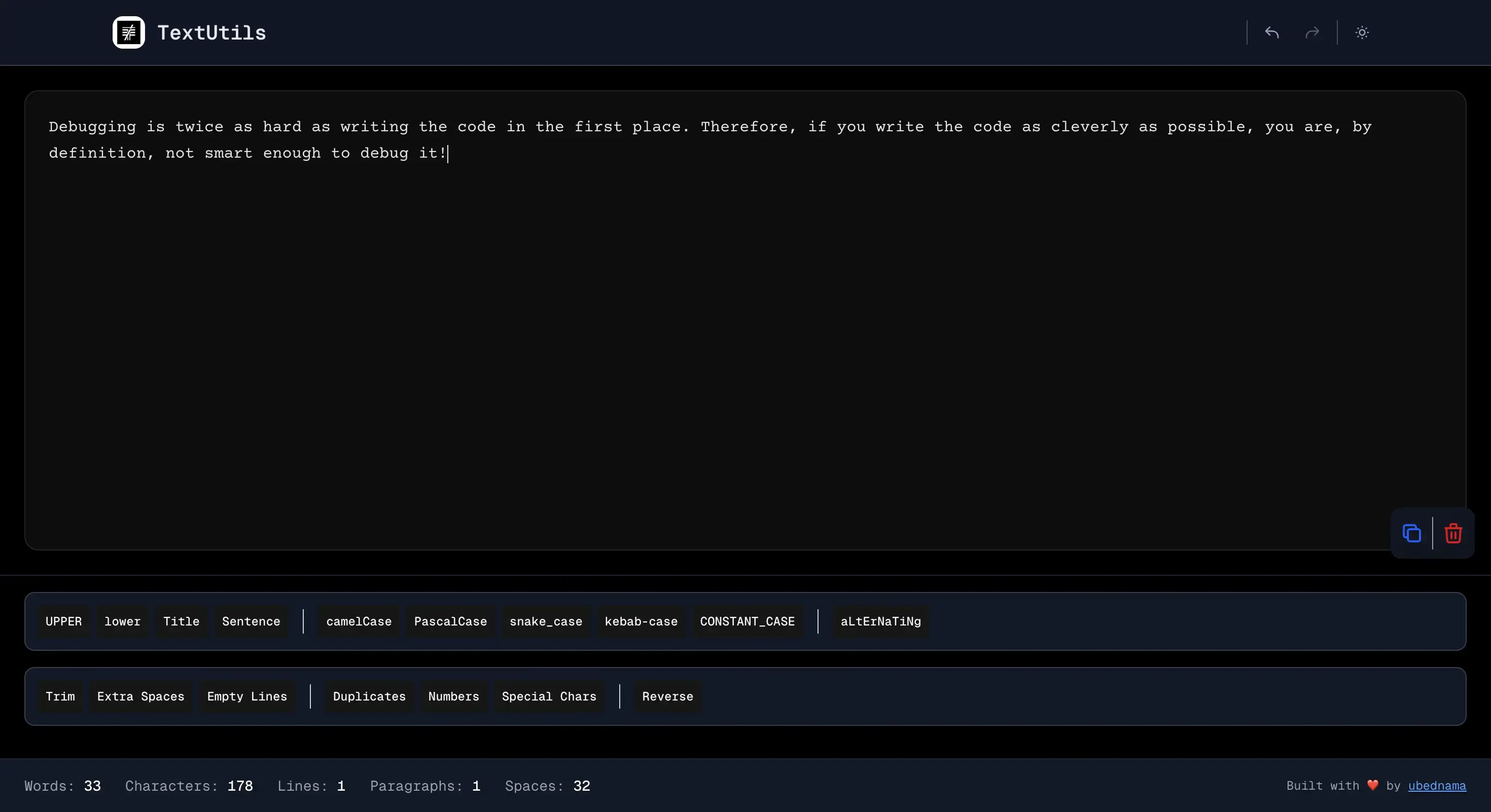 Text Utils — screenshot
