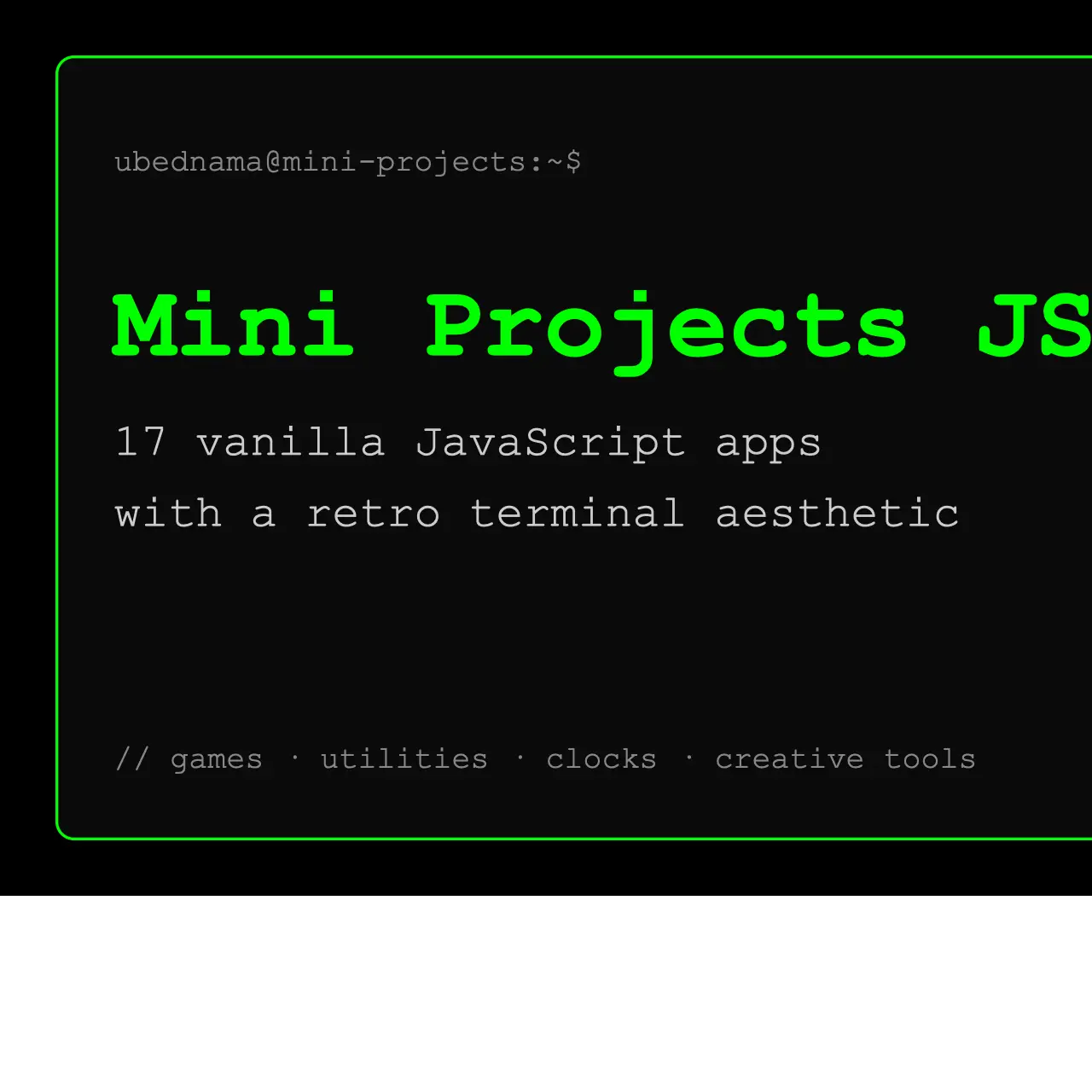 Mini Projects JS — screenshot