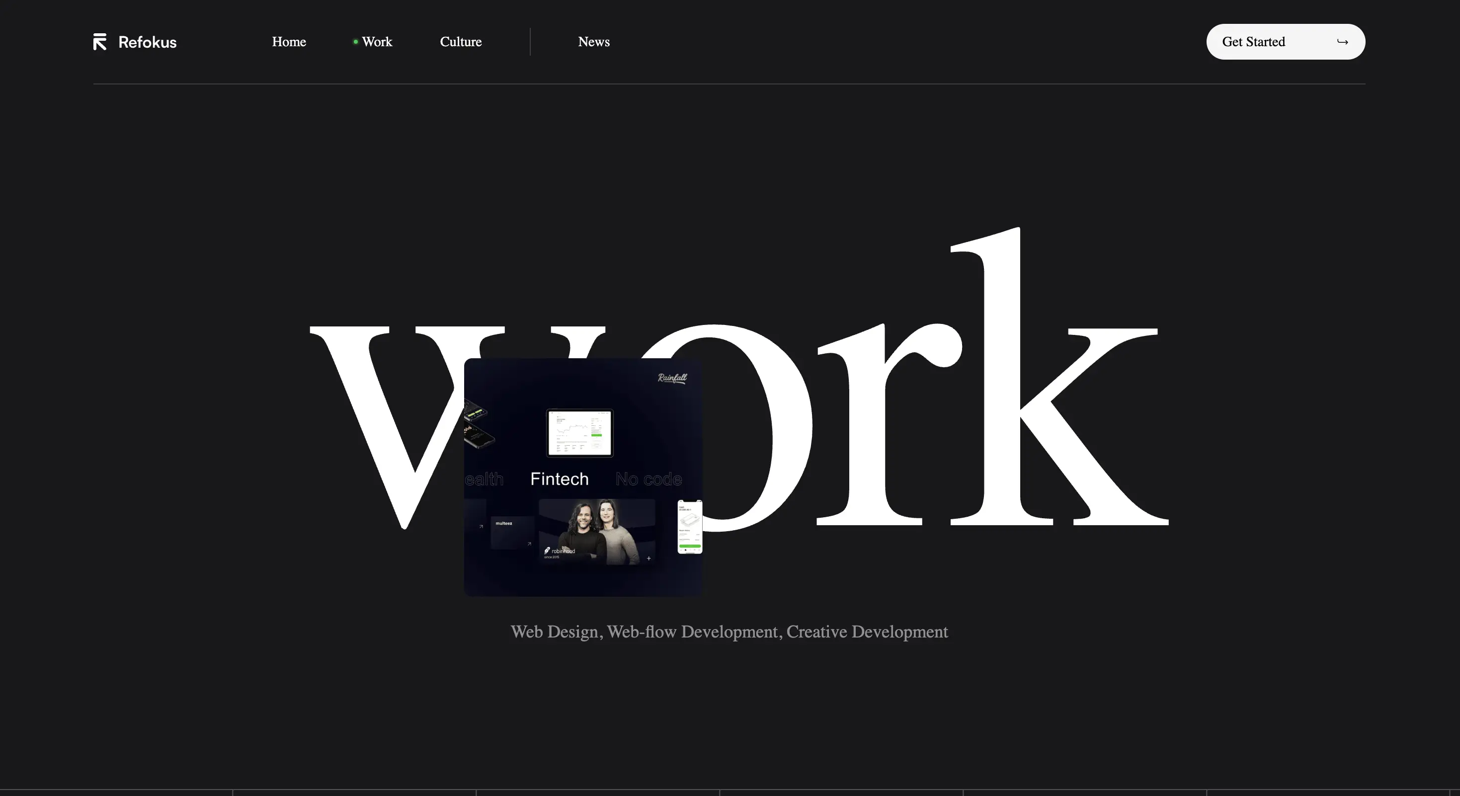Refokus — scroll-driven agency landing page recreation